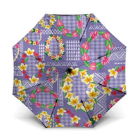 Hawaiian Leis Umbrella Kakau Tattoos and Palaka Pastel Purple Color LT03 One Size Folded 11.42 inch Opened Diameter 37.4 inch Purple - Polynesian Pride