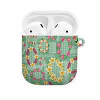 Hawaiian Leis AirPods Case Kakau Tattoos and Palaka Pastel Green Color LT03 Green - Polynesian Pride
