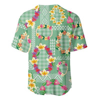 Hawaiian Leis Baseball Jersey Kakau Tattoos and Palaka Pastel Green Color LT03 - Polynesian Pride