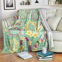 Hawaiian Leis Blanket Kakau Tattoos and Palaka Pastel Green Color LT03 Green - Polynesian Pride