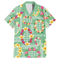 Hawaiian Leis Family Matching Mermaid Dress and Hawaiian Shirt Kakau Tattoos and Palaka Pastel Green Color LT03 Dad's Shirt - Short Sleeve Green - Polynesian Pride