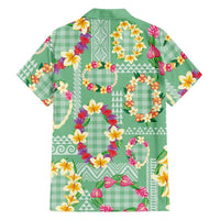 Hawaiian Leis Family Matching Puletasi and Hawaiian Shirt Kakau Tattoos and Palaka Pastel Green Color LT03 - Polynesian Pride