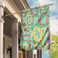 Hawaiian Leis Garden Flag Kakau Tattoos and Palaka Pastel Green Color LT03 House Flag Green - Polynesian Pride