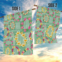 Hawaiian Leis Garden Flag Kakau Tattoos and Palaka Pastel Green Color LT03 - Polynesian Pride