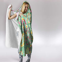 Hawaiian Leis Hooded Blanket Kakau Tattoos and Palaka Pastel Green Color LT03 - Polynesian Pride