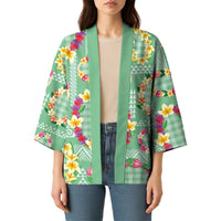 Hawaiian Leis Kimono Kakau Tattoos and Palaka Pastel Green Color LT03 - Polynesian Pride