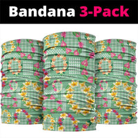 Hawaiian Leis Neck Gaiter Kakau Tattoos and Palaka Pastel Green Color LT03 package One Size: 25*50cm Green - Polynesian Pride