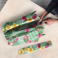 Hawaiian Leis Umbrella Kakau Tattoos and Palaka Pastel Green Color LT03 - Polynesian Pride