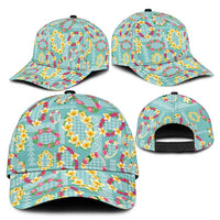 Hawaiian Leis Classic Cap Kakau Tattoos and Palaka Pastel Teal Color LT03 - Polynesian Pride