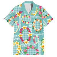 Hawaiian Leis Hawaiian Shirt Kakau Tattoos and Palaka Pastel Teal Color LT03 Teal - Polynesian Pride
