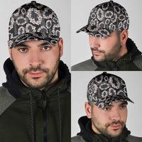 Hawaiian Leis Classic Cap Kakau Tattoos and Palaka Pastel Grayscale LT03 - Polynesian Pride
