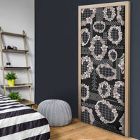 Hawaiian Leis Door Cover Kakau Tattoos and Palaka Pastel Grayscale LT03 - Polynesian Pride