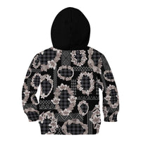 Hawaiian Leis Kid Hoodie Kakau Tattoos and Palaka Pastel Grayscale