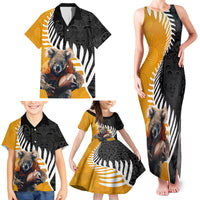 New Zealand and Australia Rugby Family Matching Tank Maxi Dress and Hawaiian Shirt Koala and Maori Warrior Together LT03 - Polynesian Pride