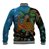 Fiji and Australia Baseball Jacket Palm Tree and Abogirinal Emu LT03 - Polynesian Pride