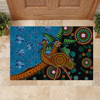Fiji and Australia Rubber Doormat Palm Tree and Abogirinal Emu