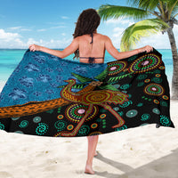 Fiji and Australia Sarong Palm Tree and Abogirinal Emu LT03 - Polynesian Pride