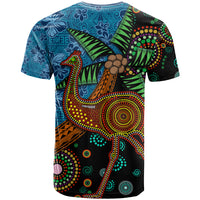 Fiji and Australia T Shirt Palm Tree and Abogirinal Emu LT03 - Polynesian Pride
