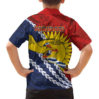 Kiribati Independence Day Family Matching Off Shoulder Maxi Dress and Hawaiian Shirt Polynesian and Melanesian Art Tattoo