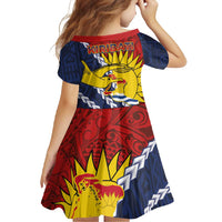 Kiribati Independence Day Family Matching Off Shoulder Maxi Dress and Hawaiian Shirt Polynesian and Melanesian Art Tattoo