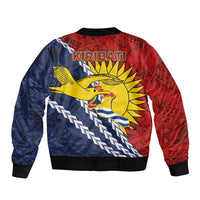 Kiribati Independence Day Sleeve Zip Bomber Jacket Polynesian and Melanesian Art Tattoo