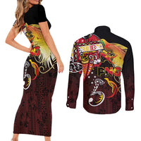 Papua New Guinea 2025 Couples Matching Short Sleeve Bodycon Dress and Long Sleeve Button Shirt 50th Independence Day Anniversary LT03 - Polynesian Pride