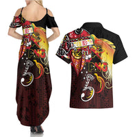 Papua New Guinea 2025 Couples Matching Summer Maxi Dress and Hawaiian Shirt 50th Independence Day Anniversary LT03 - Polynesian Pride