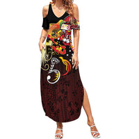Papua New Guinea 2025 Family Matching Summer Maxi Dress and Hawaiian Shirt 50th Independence Day Anniversary