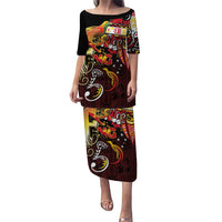 Papua New Guinea 2025 Puletasi 50th Independence Day Anniversary LT03 Long Dress Red - Polynesian Pride