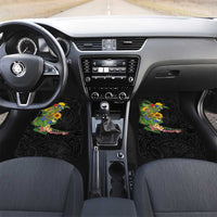 Hawaiian Tropical Plants and Chameleon Car Mats Polynesian Art Colorful - Polynesian Pride