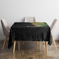 Hawaiian Tropical Plants and Chameleon Tablecloth Polynesian Art Colorful - Polynesian Pride