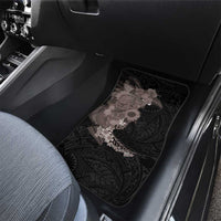 Hawaiian Tropical Plants and Chameleon Car Mats Polynesian Art Grayscale - Polynesian Pride