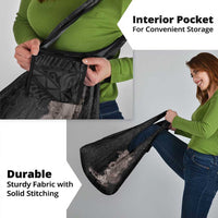 Hawaiian Tropical Plants and Chameleon Grocery Bag Polynesian Art Grayscale - Polynesian Pride