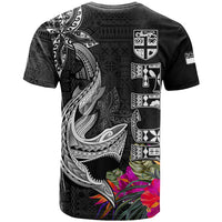Polynesian Fiji T Shirt Shark and Hibiscus Tapa Pattern Version LT03 - Polynesian Pride