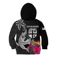Custom Polynesian Fiji Kid Hoodie Shark and Hibiscus Tapa Pattern Version LT03 - Polynesian Pride