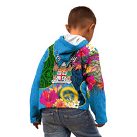 Malampa Fiji Day Kid Hoodie Tropical Plants Mix Polynesian and Tapa Pattern LT03 - Polynesian Pride