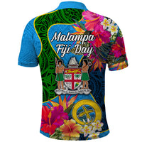 Malampa Fiji Day Polo Shirt Tropical Plants Mix Polynesian and Tapa Pattern LT03 - Polynesian Pride