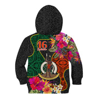 Penama Day Kid Hoodie 16th September Polynesian Pattern with Pacific Flower LT03 - Polynesian Pride