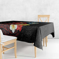 Hawaiian Whale and Volcanic Eruption Tablecloth Hibiscus and Kakau Pattern LT03 - Polynesian Pride