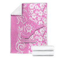 Hawaii Kauai Island Blanket Hibiscus Pattern Seamless Tribal Simple Pink LT03 - Polynesian Pride