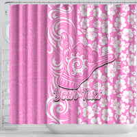 Custom Hawaii Kauai Island Shower Curtain Hibiscus Pattern Seamless Tribal Simple Pink LT03 - Polynesian Pride