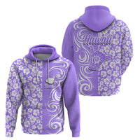 Hawaii Kauai Island Hoodie Hibiscus Pattern Seamless Tribal Simple Purple LT03 - Polynesian Pride