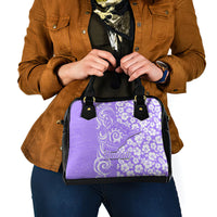 Hawaii Kauai Island Shoulder Handbag Hibiscus Pattern Seamless Tribal Simple Purple LT03 - Polynesian Pride