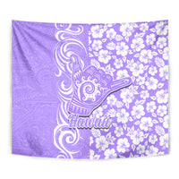 Hawaii Kauai Island Tapestry Hibiscus Pattern Seamless Tribal Simple Purple LT03 - Polynesian Pride