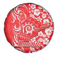 Hawaii Kauai Island Spare Tire Cover Hibiscus Pattern Seamless Tribal Simple Red LT03 - Polynesian Pride