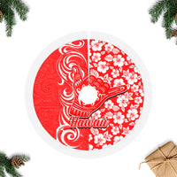 Hawaii Kauai Island Tree Skirt Hibiscus Pattern Seamless Tribal Simple Red LT03 - Polynesian Pride
