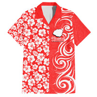 Custom Hawaii Kauai Island Hawaiian Shirt Hibiscus Pattern Seamless Tribal Simple Red LT03 Red - Polynesian Pride