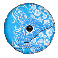 Hawaii Kauai Island Spare Tire Cover Hibiscus Pattern Seamless Tribal Simple Blue LT03 - Polynesian Pride