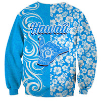 Hawaii Kauai Island Sweatshirt Hibiscus Pattern Seamless Tribal Simple Blue LT03 - Polynesian Pride