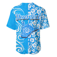 Custom Hawaii Kauai Island Baseball Jersey Hibiscus Pattern Seamless Tribal Simple Blue LT03 - Polynesian Pride